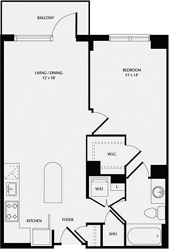 Floor plan 1 Bedroom A