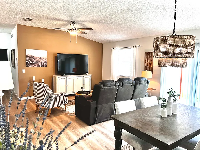 Living and Dining room open concept.