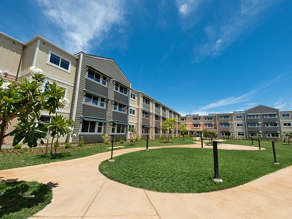 Brand-new apartment community with private balconies and landscaped courtyard.
