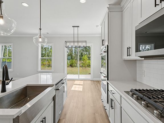 The kitchen in the Preston single family home by Brookfield Residential at Nexton.
