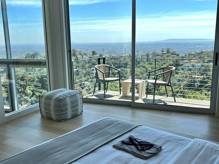 Luxury Hollywood Hills Master Suite with Private Balcony & Views