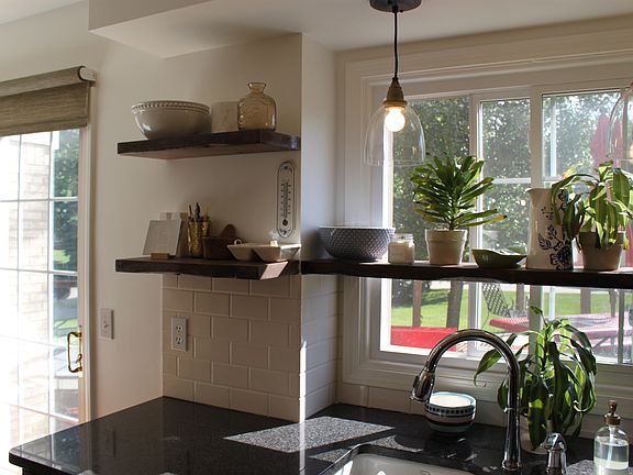 Reclaimed wood shelves