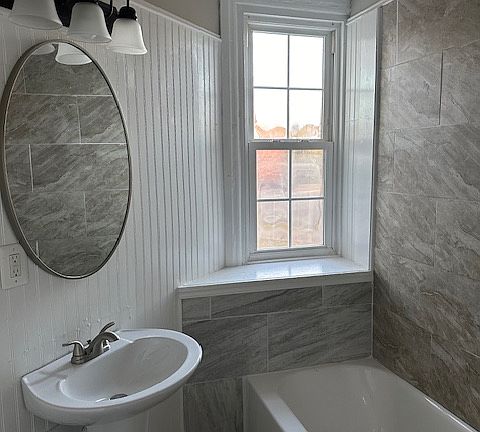 Freshly remodeled bathroom.