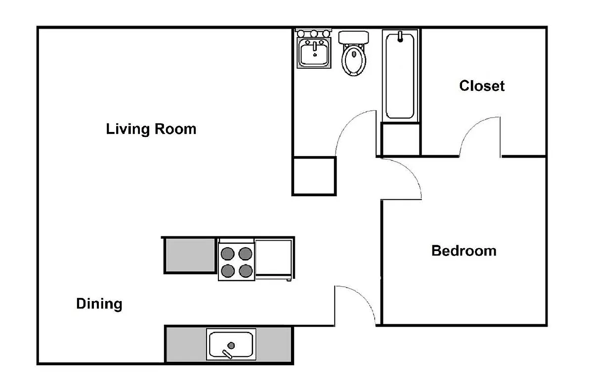 Floor plan One Bedroom B