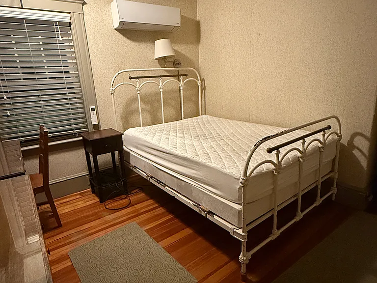 Your bedroom with two windows and mini-split (heat/AC/fan).