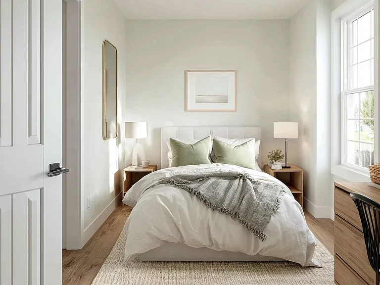 Clean and bright second bedroom with LVP flooring, large window, and a generous closet. Perfect as a guest room, home office, or nursery.