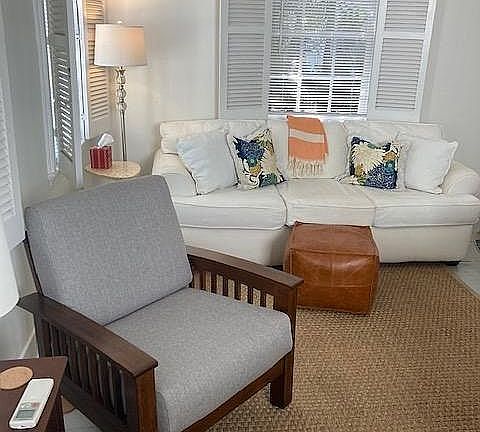 Living room in front with smart TV