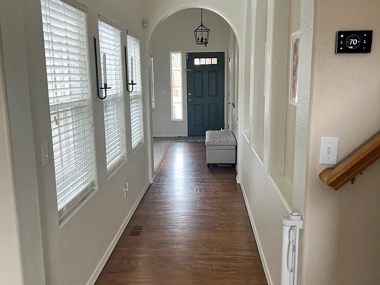 Main hallway overlooking courtyard