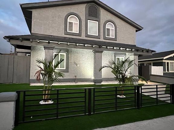 Exterior in the evening with automatic lights