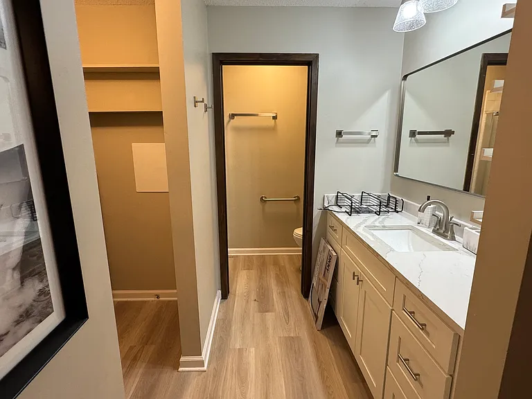 Master bath with shower and large walk in closet