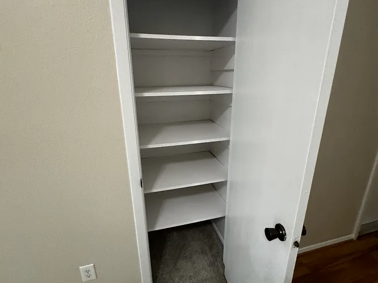 Linen/storage closet in living room area.