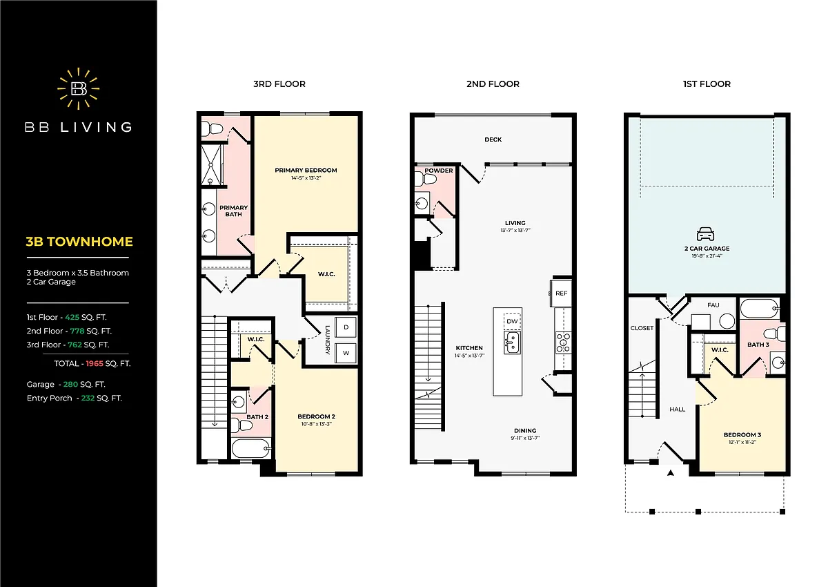 Floor plan 3B Townhome