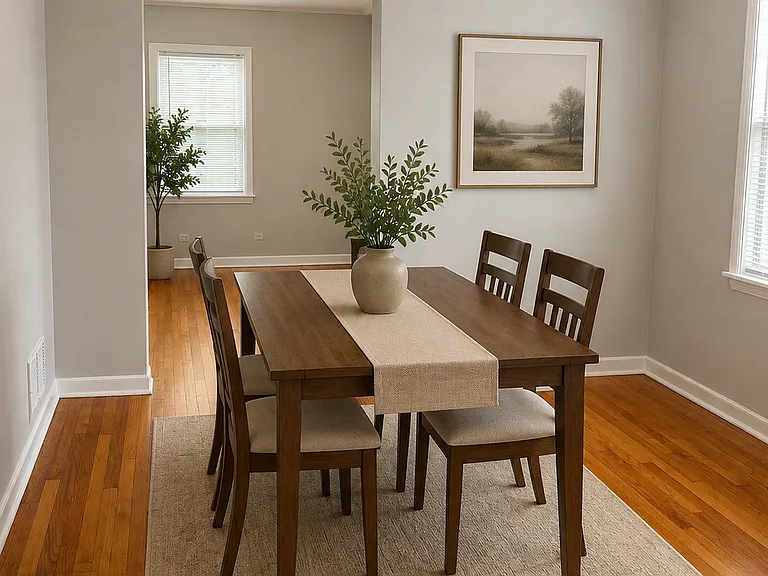 AI staged dining room