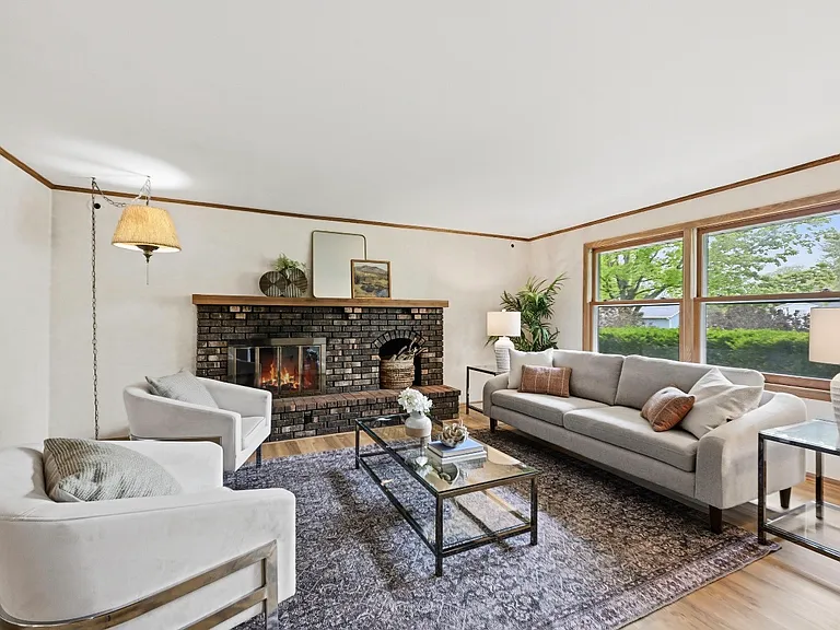 Large Family Room with Natural Fireplace