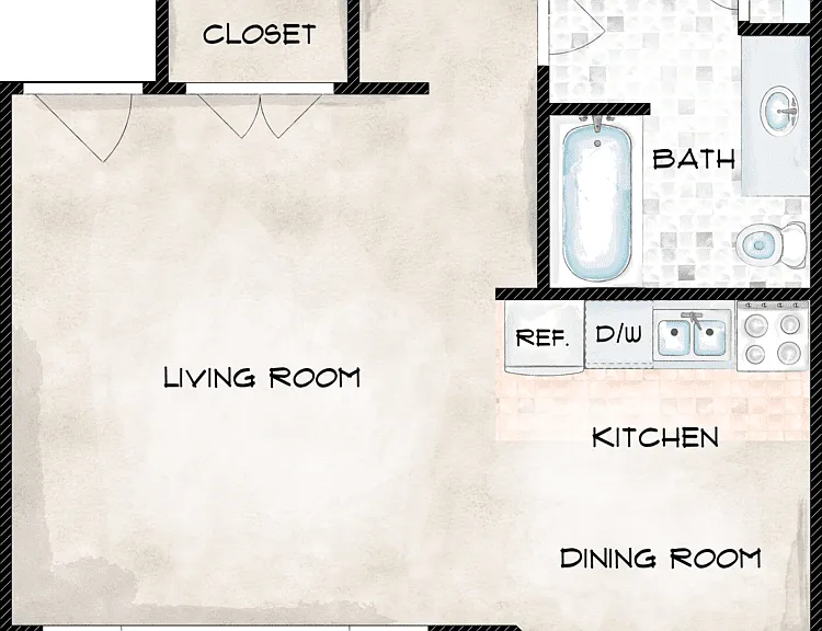 The Studio Floorplan Diagram