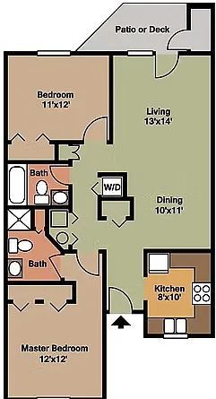 Floor plan 2 Bed 2 Bath