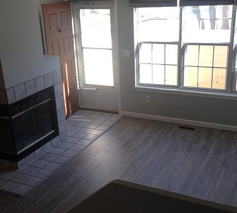 Sunny living room with sky light, large windows facing south.