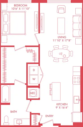 A16A | 1x1 | 830 sq ft A16A | 1x1 | 830 sq ft