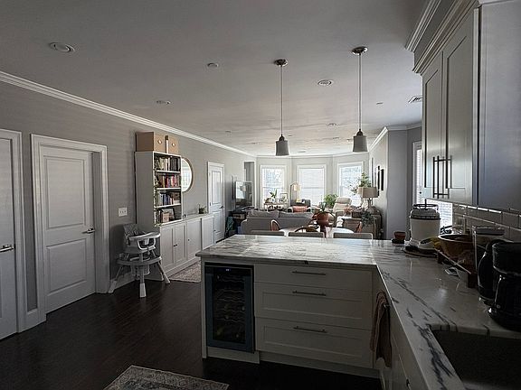 Kitchen view to living room