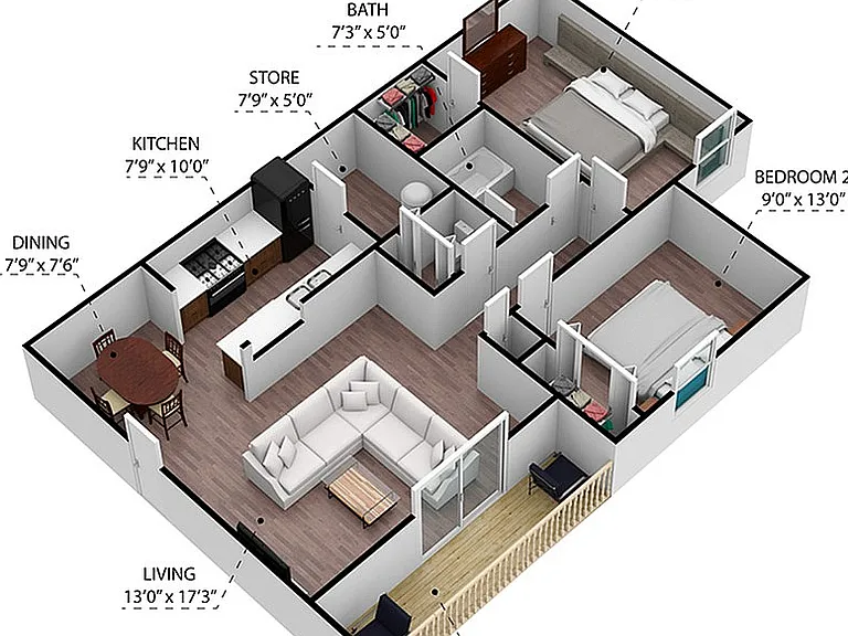 The Windsor | 2 Bed 1.5 Bath | 936 sq ft | Crown Pointe Apartments in Georgetown The Windsor | 2 Bed 1.5 Bath | 936 sq ft | Crown Pointe Apartments in Georgetown