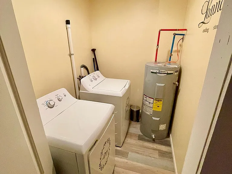 Laundry and storage.