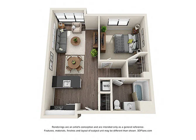 Floor plan ONE BEDROOM | ONE BATH A1.1