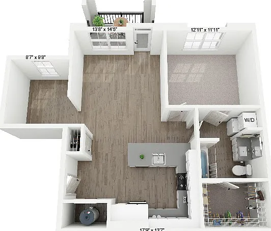 Discover The Katherine_our one-bedroom apartment with a flexible dining or work-from-home space, walk-in closet, and in-unit washer and dryer. Thoughtfully designed for everyday living. Discover The Katherine_our one-bedroom apartment with a flexible dini
