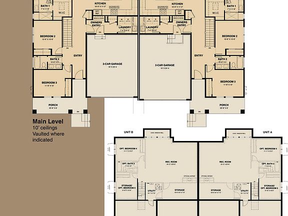1600 Ranch Duplex Front Load Floorplan