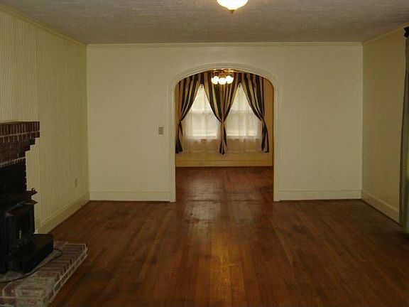 Living room with wood stove
