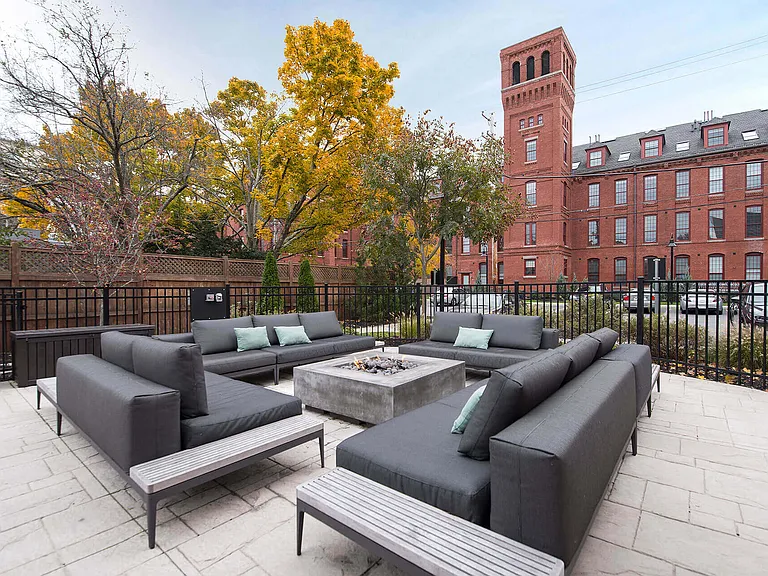 Cozy up by the outdoor fire pit