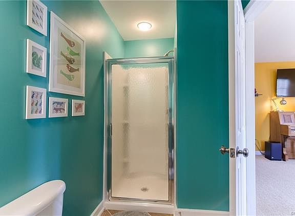 shower in same bathroom