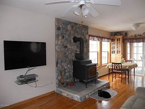 Living Room with Wood Stove