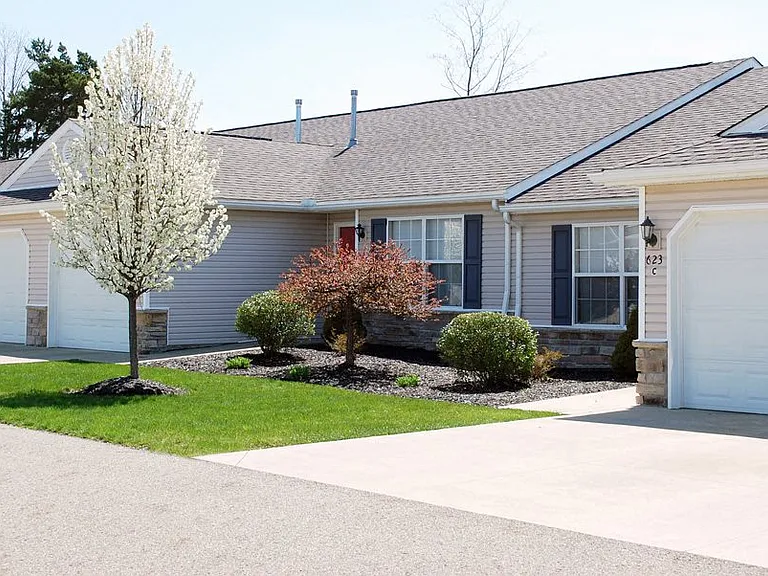 Attached Two-Car Garages in a Neighborhood Setting