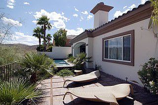 Private backyard with views of desert mountains