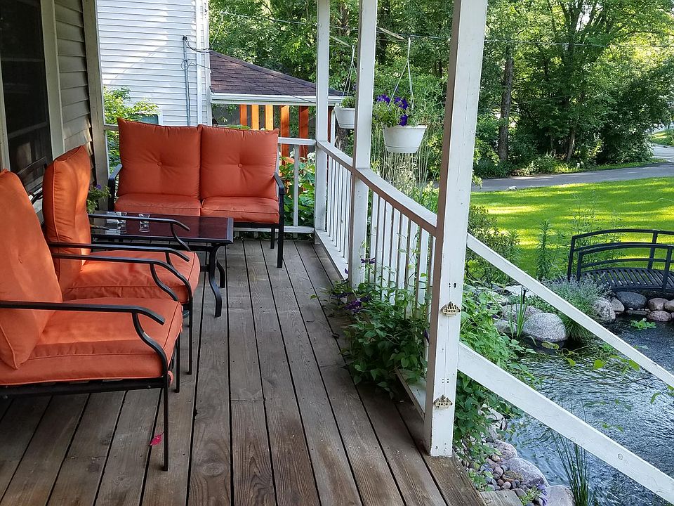 Front porch & pond