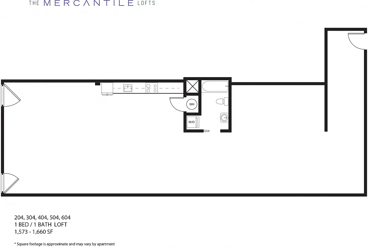 Floor plan 1 Bedroom Loft - Plan 4