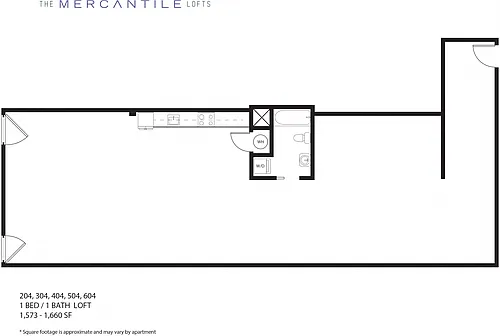 Floor plan 1 Bedroom Loft - Plan 4