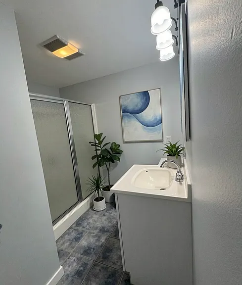 Full Bathroom with Large Stand Up Shower