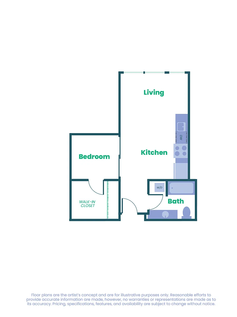 Floor plan The Teel - Open 1x1 - A17