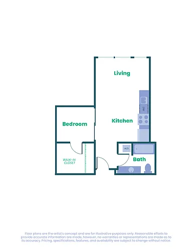 Floor plan The Teel - Open 1x1 - A17