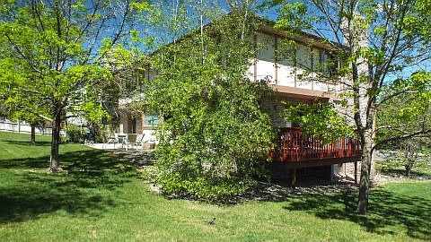 Lushly landscaped yard