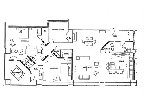Floor plan Penthouse (3 Bedroom)
