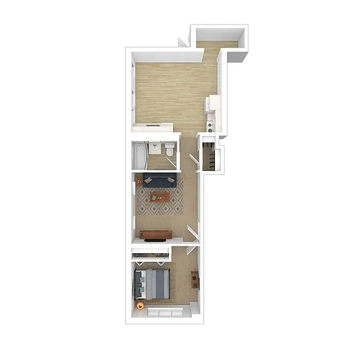 Floor plan 1 Bedroom 1 Bathroom Income Restricted