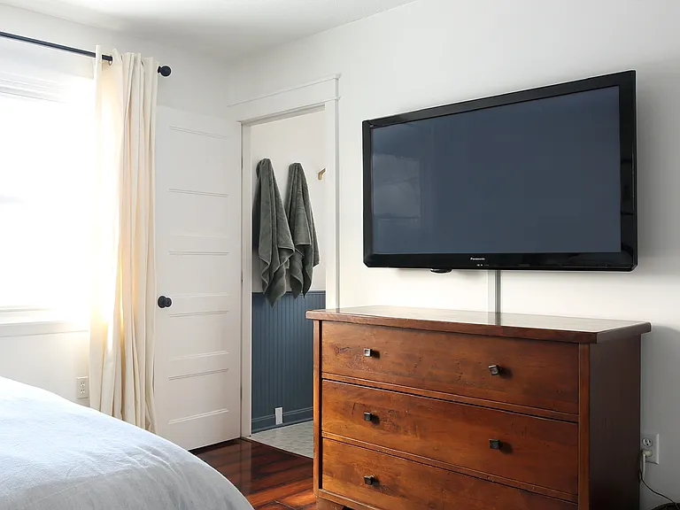 Primary bedroom with lots of natural light
