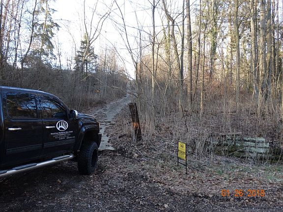 Concrete entrance path.