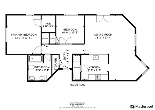 Floor plan 2 bedroom 1 bath