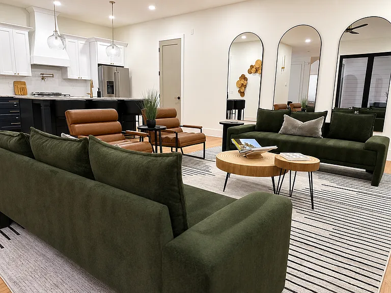 Cozy up at the fireplace for a movie or play a few games to break the ice.