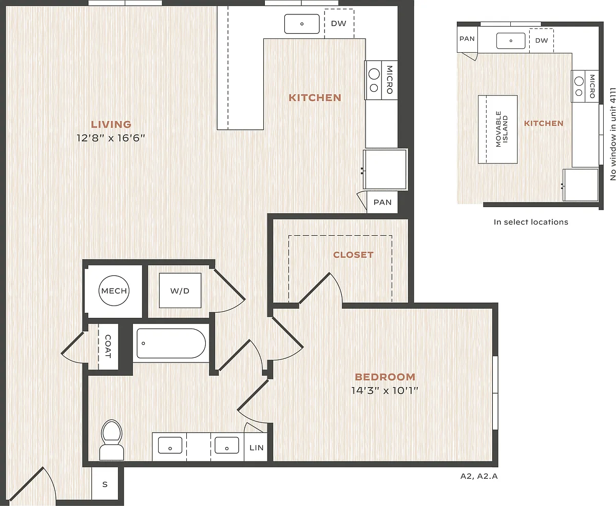 Floor plan 1 Bed/1 Bath-A2