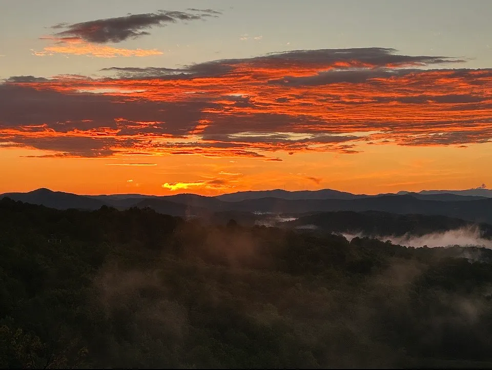Sunset view from expansive deck. - 149 Mountain Lakes Dr