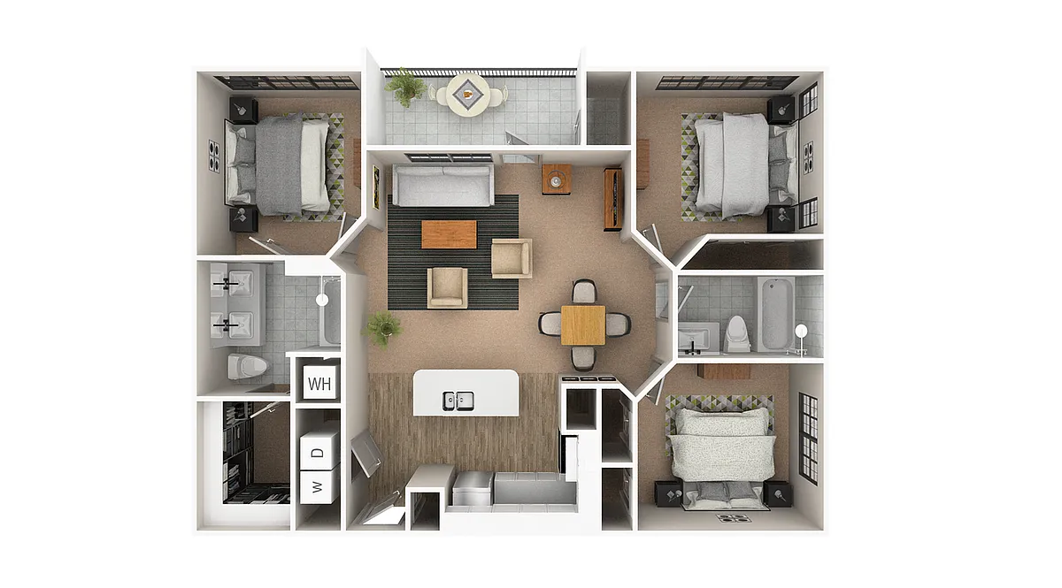 Floor plan 3BX (Renovated)